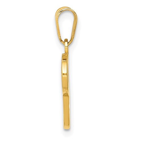 Alternate view of the 14k Yellow Gold, Mimi Collection, Small Script Initial P Pendant by The Black Bow Jewelry Co.