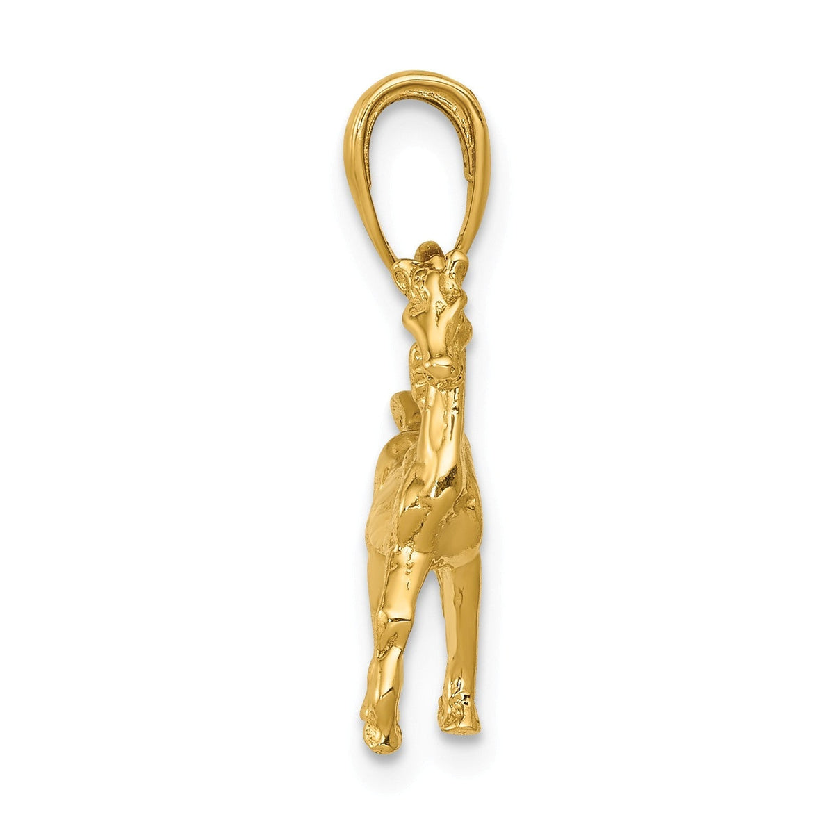 Alternate view of the 14k Yellow Gold 3D Small Walking Horse Pendant by The Black Bow Jewelry Co.