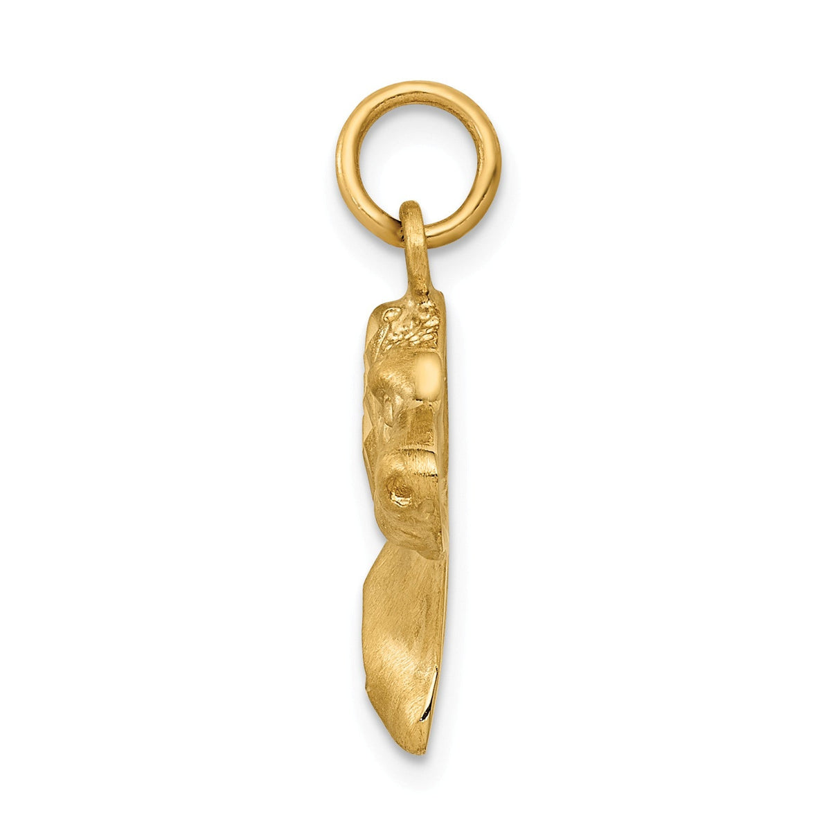 Alternate view of the 14k Yellow Gold Pointer Dog Head Pendant or Charm by The Black Bow Jewelry Co.