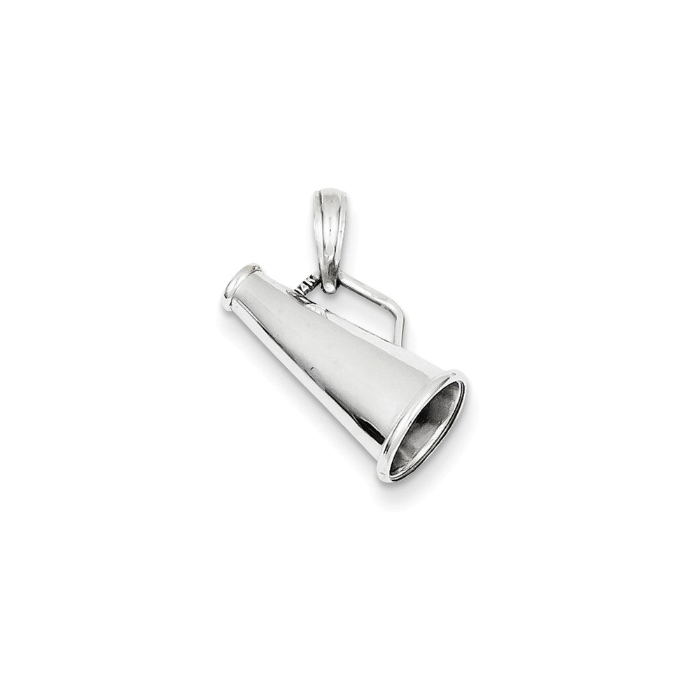 14k White Gold 3D Polished Megaphone, Item P11315 by The Black Bow Jewelry Co.