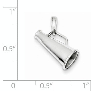 Alternate view of the 14k White Gold 3D Polished Megaphone by The Black Bow Jewelry Co.