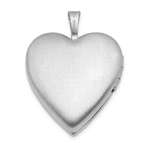 Alternate view of the Sterling Silver 20mm Scrolled Heart Locket Necklace by The Black Bow Jewelry Co.