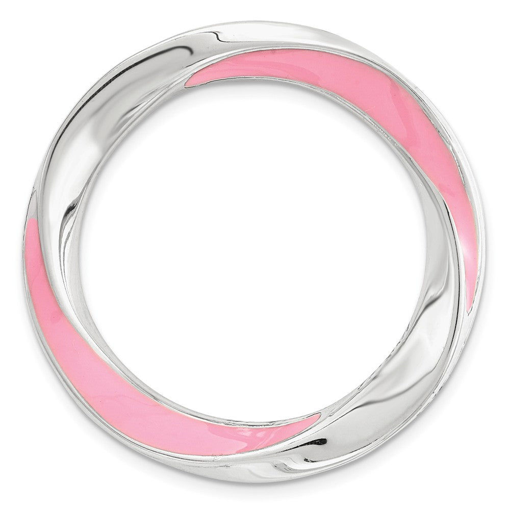 Sterling Silver &amp; Pink Enamel Stackable Expressions Medium Slide, 20mm, Item P12388 by The Black Bow Jewelry Co.