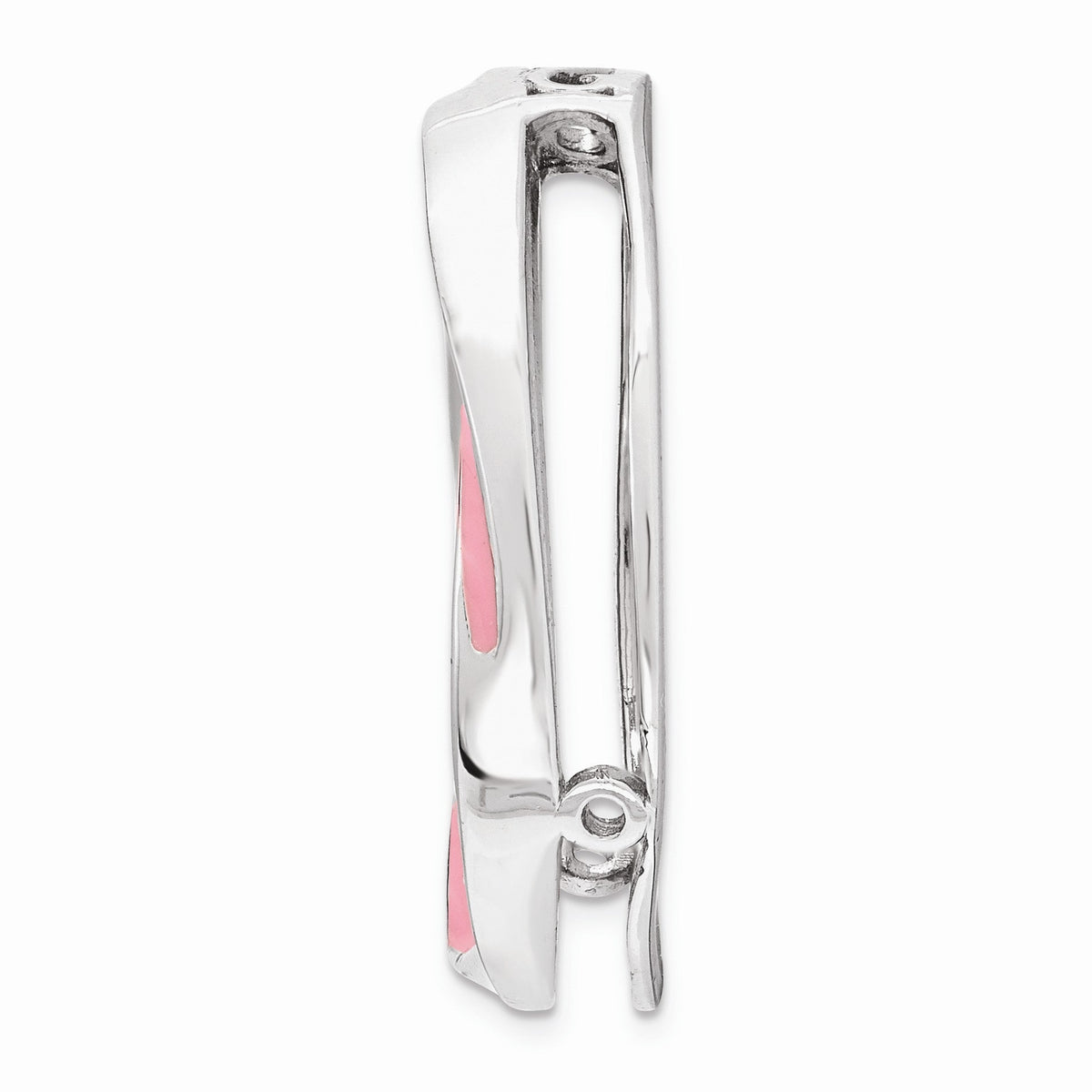 Alternate view of the Sterling Silver &amp; Pink Enamel Stackable Expressions Medium Slide, 20mm by The Black Bow Jewelry Co.