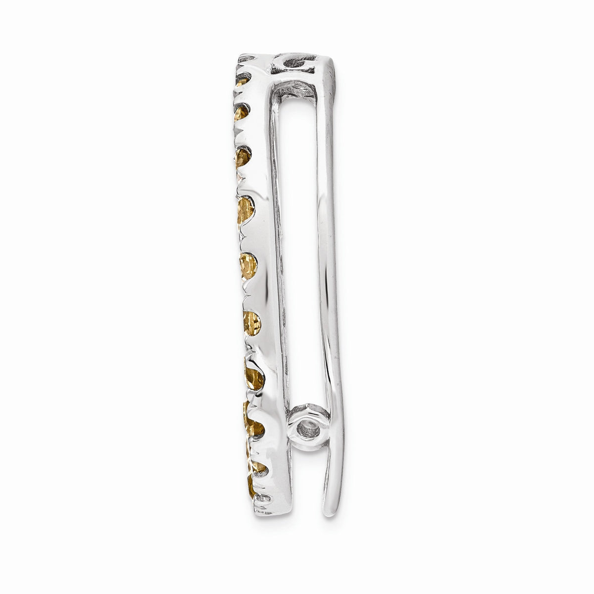 Alternate view of the Sterling Silver &amp; Citrine Stackable Expressions Medium Slide, 20mm by The Black Bow Jewelry Co.