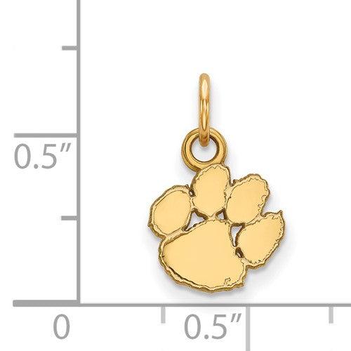 Alternate view of the 14k Yellow Gold Clemson U XS (Tiny) Charm or Pendant by The Black Bow Jewelry Co.