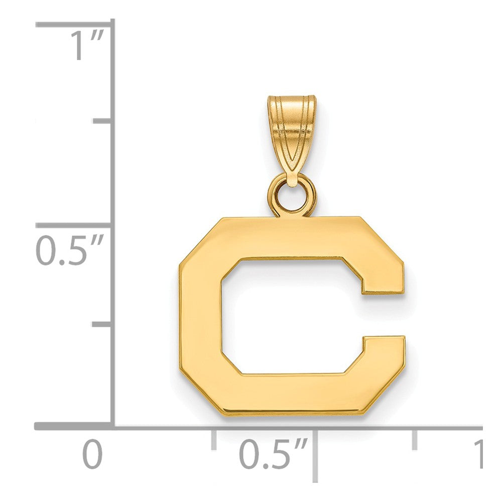 Alternate view of the 14k Gold Plated Silver California Berkeley Small Initial C Pendant by The Black Bow Jewelry Co.