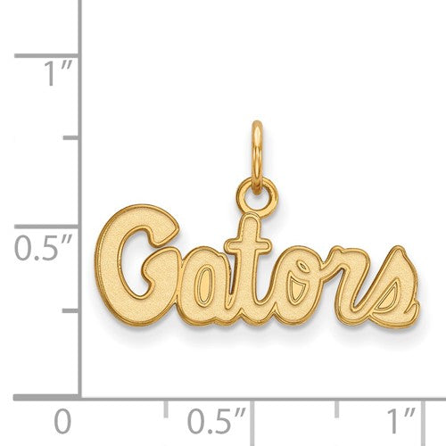 Alternate view of the 10k Yellow Gold U. of Florida XS (Tiny) Script Charm or Pendant by The Black Bow Jewelry Co.