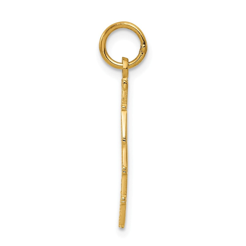 Alternate view of the 14k Yellow Gold Taken Charm or Pendant, 4mm by The Black Bow Jewelry Co.
