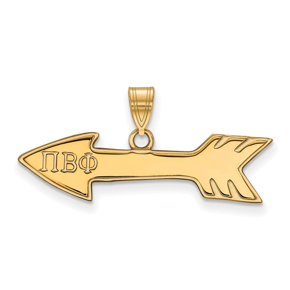 14K Plated Silver Pi Beta Phi Small Pendant, Item P27104 by The Black Bow Jewelry Co.