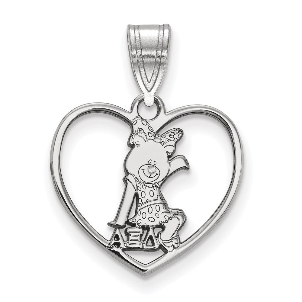 Sterling Silver Alpha Xi Delta Heart Pendant, Item P27313 by The Black Bow Jewelry Co.