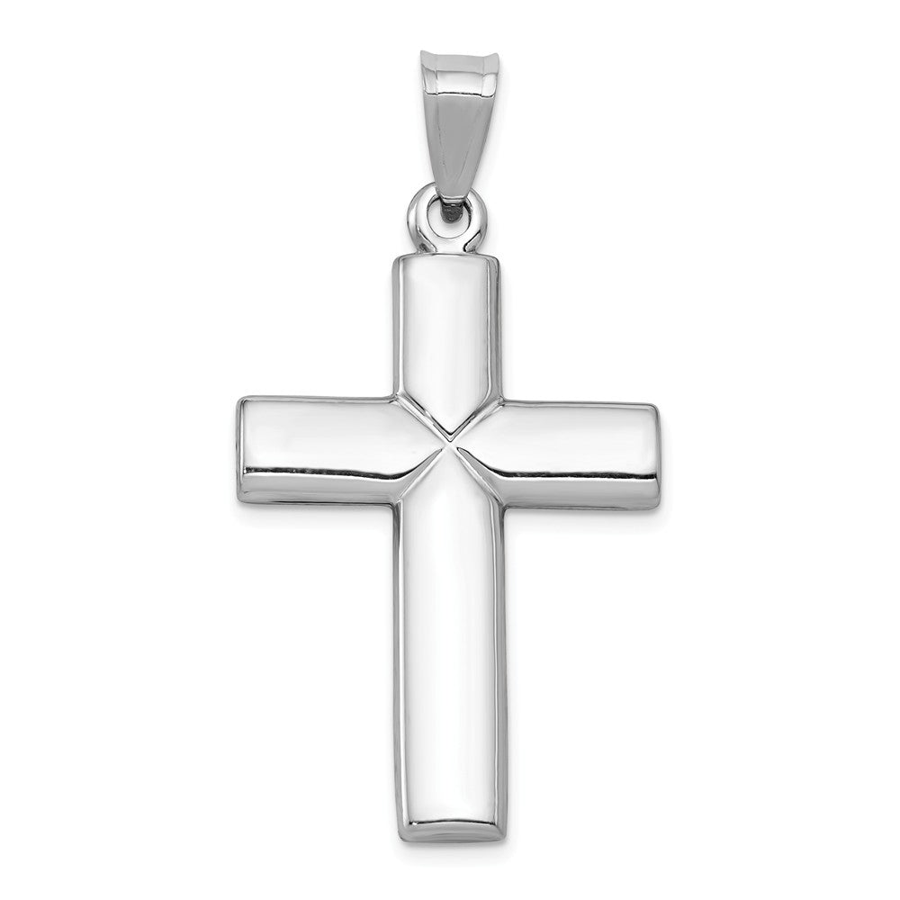 Alternate view of the Mens 14k Yellow or White Gold Hollow Reversible Cross Pendant, 23x44mm by The Black Bow Jewelry Co.