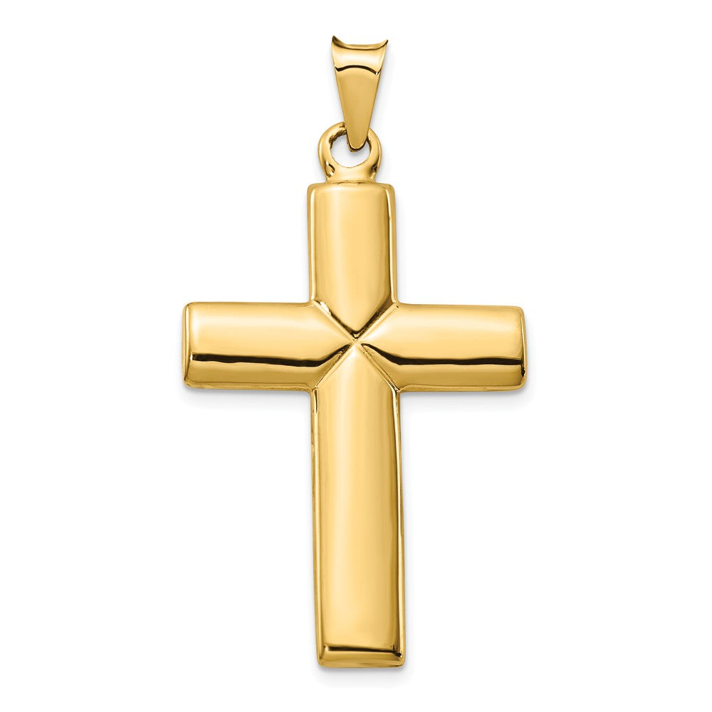 Mens 14k Yellow or White Gold Hollow Reversible Cross Pendant, 23x44mm, Item P27667 by The Black Bow Jewelry Co.