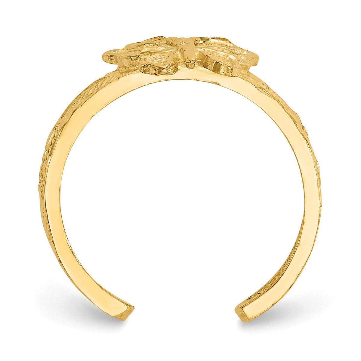 Alternate view of the Butterfly Toe Ring in 14 Karat Gold by The Black Bow Jewelry Co.