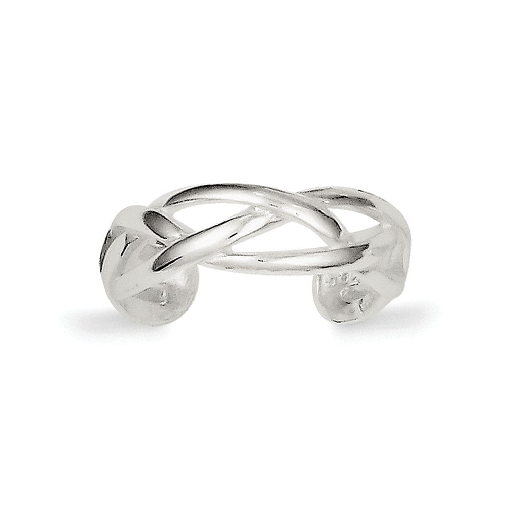 Woven Toe Ring in Sterling Silver, Item R8535 by The Black Bow Jewelry Co.