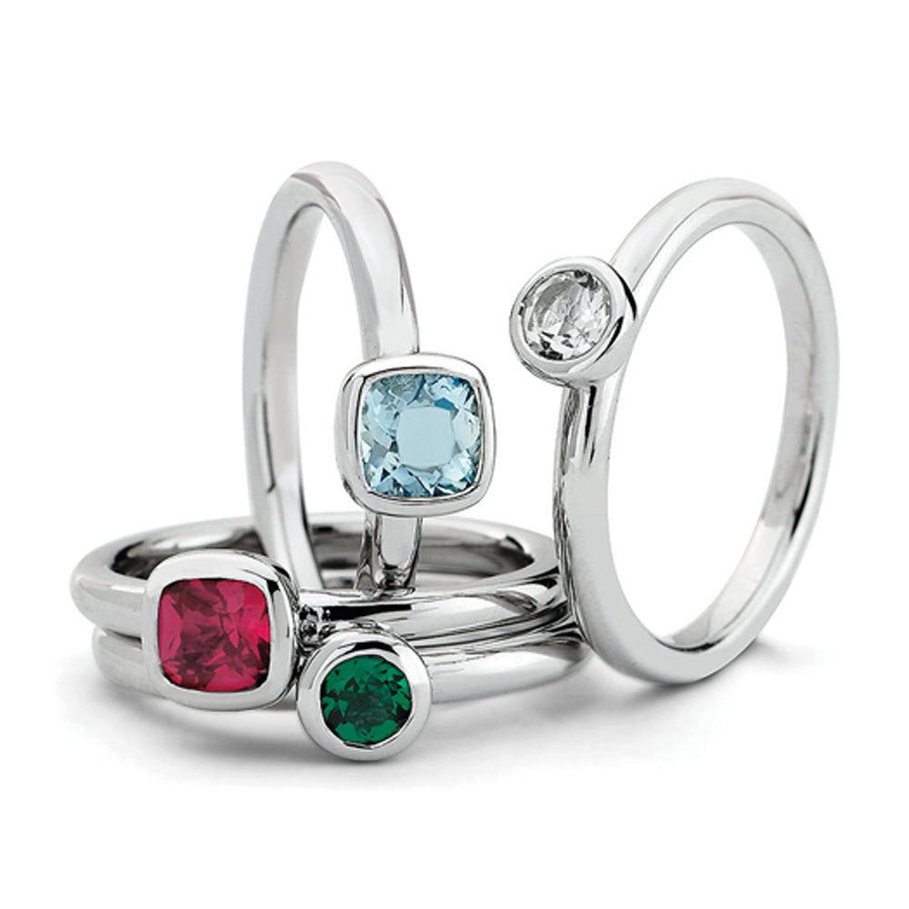 Sterling Silver Stackable Vibrant Gemstone Quartet Ring Set, Item R9659 by The Black Bow Jewelry Co.