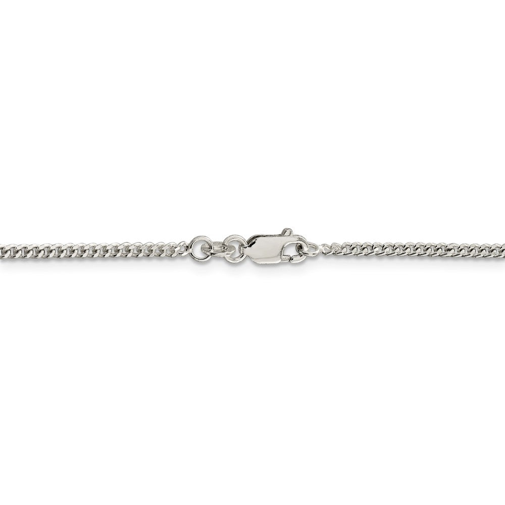 Alternate view of the Sterling Silver 2mm Solid Curb Chain Anklet by The Black Bow Jewelry Co.