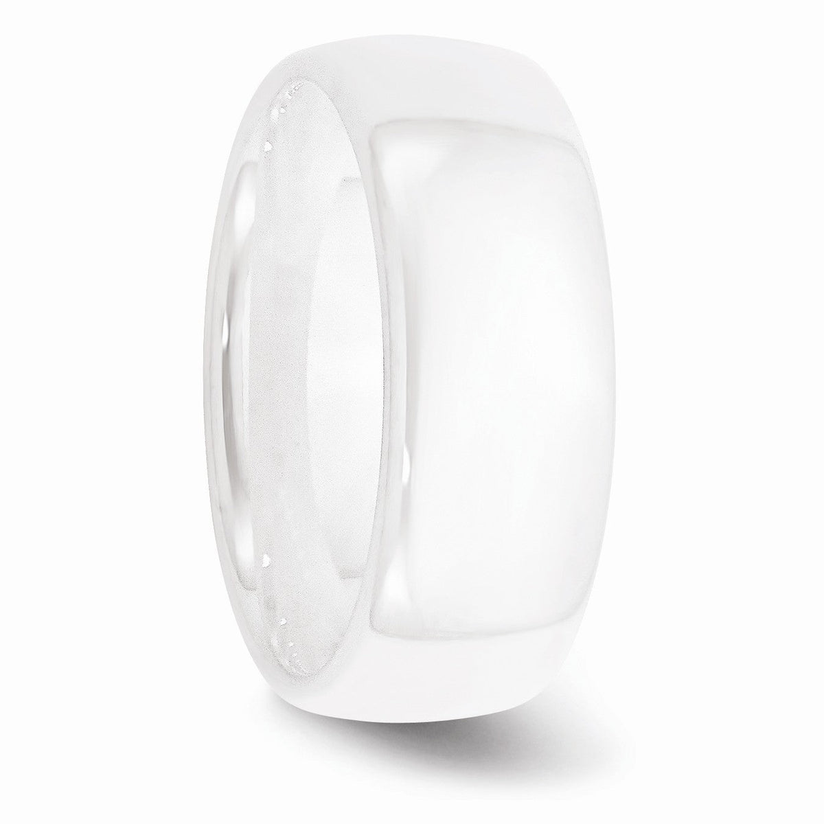 Alternate view of the White Ceramic, 8mm Polished Domed Comfort Fit Band by The Black Bow Jewelry Co.