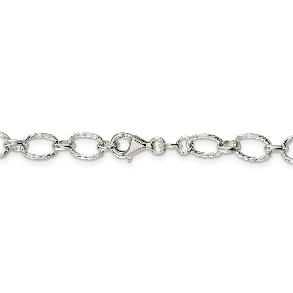 Alternate view of the Women&#39;s 6mm, Sterling Silver Fancy Solid Rolo Chain Necklace by The Black Bow Jewelry Co.