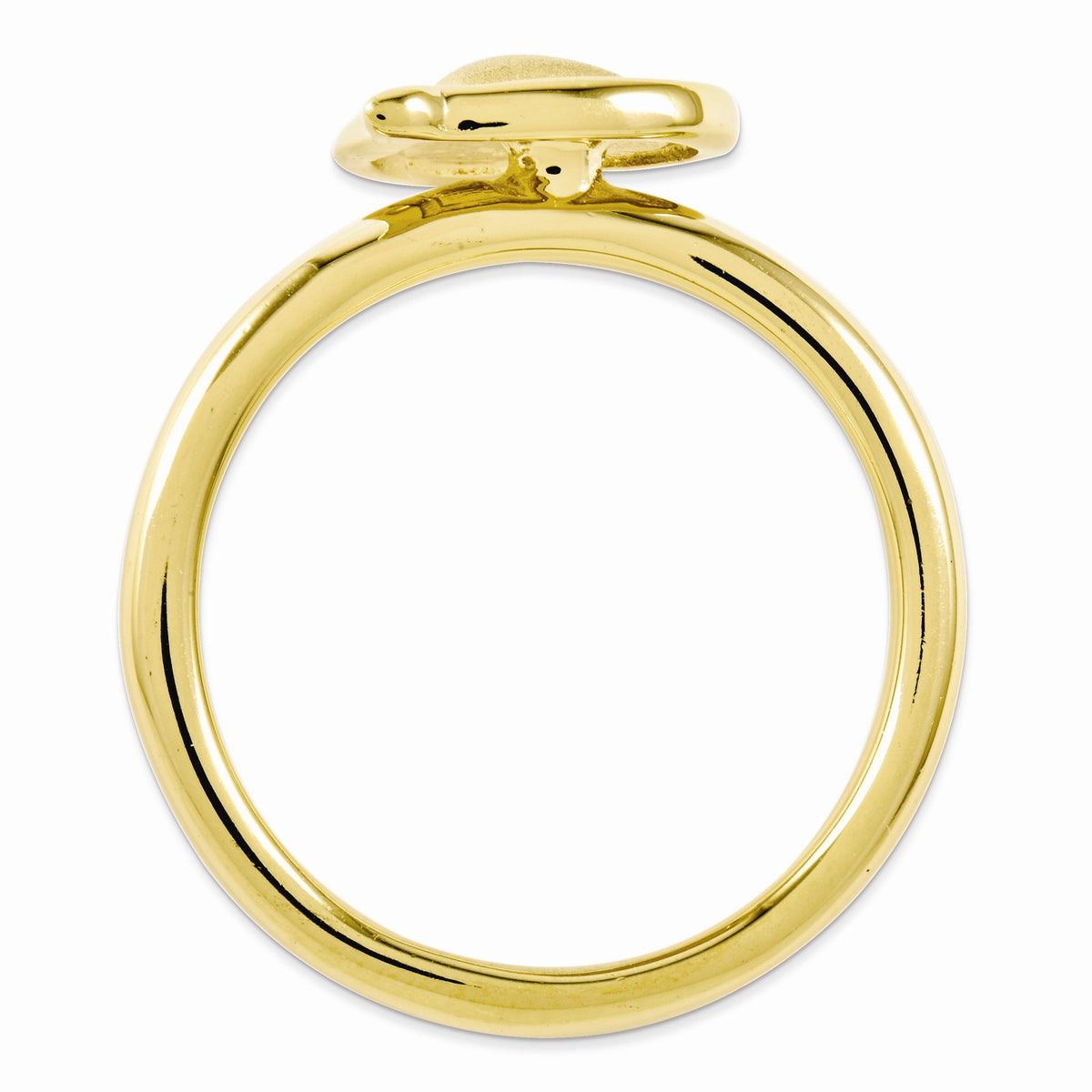 Alternate view of the Yellow Gold Tone Plated Sterling Silver Stackable 9mm Heart Ring by The Black Bow Jewelry Co.